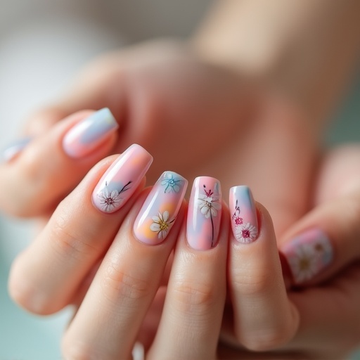 Nail art pastel