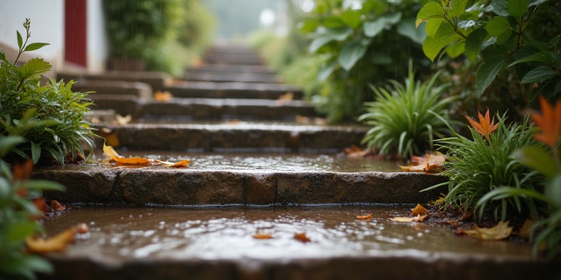 As escadas exteriores ficam escorregadias quando chove: como melhorar a segurança?